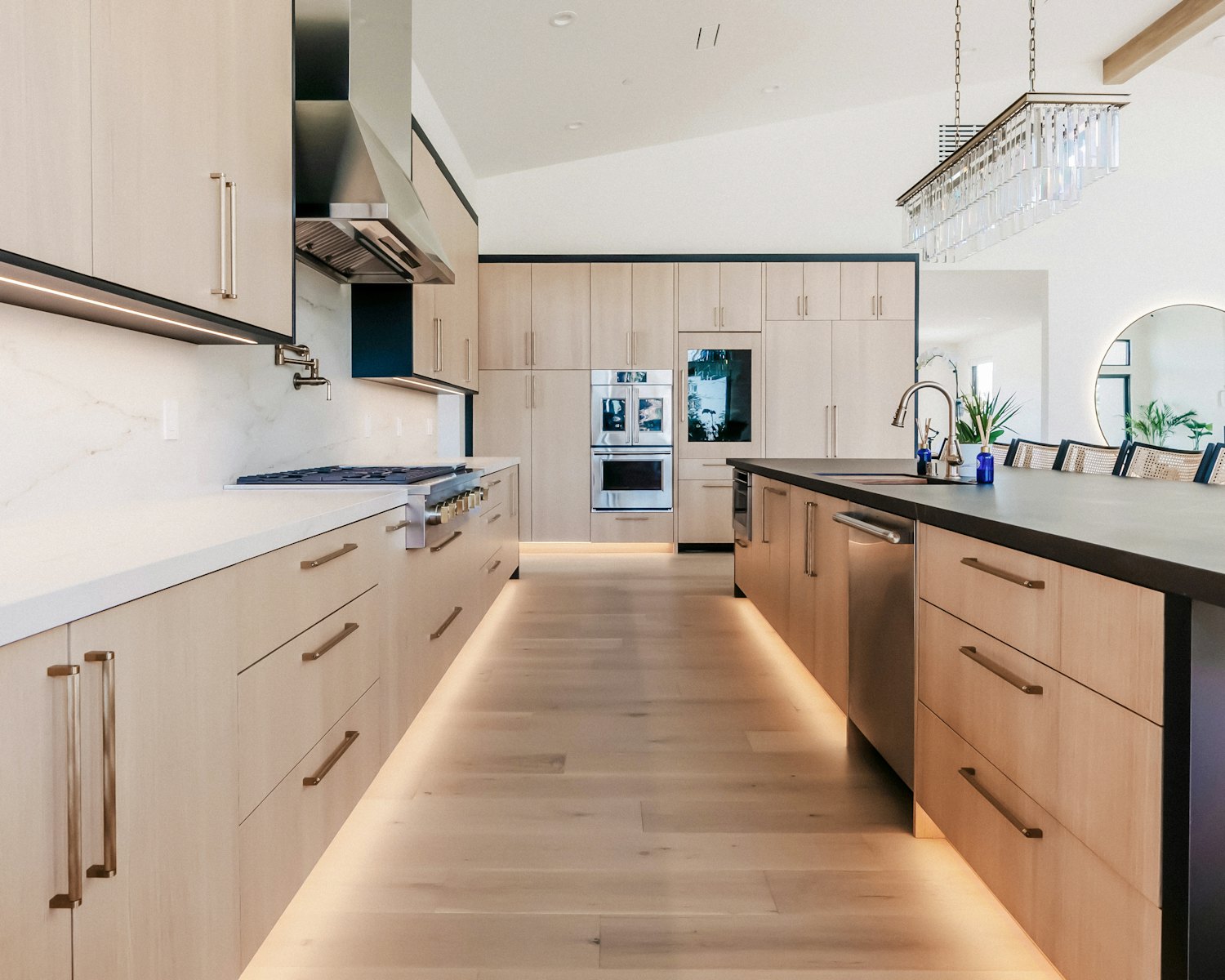 Light timber kitchen with island
